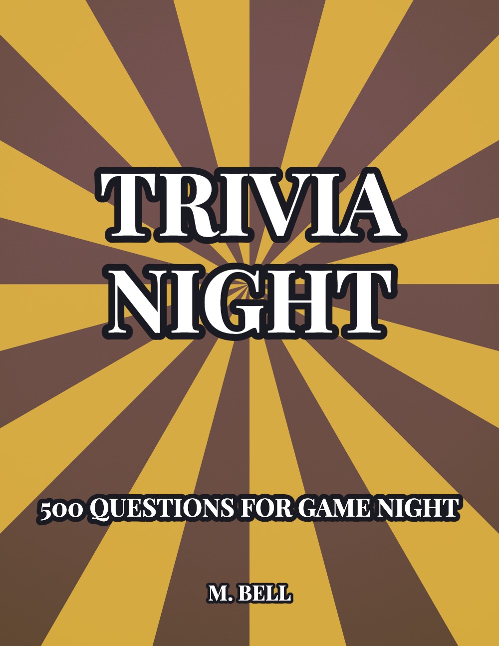 Generated trivia puzzle book cover, purple with gold title plate