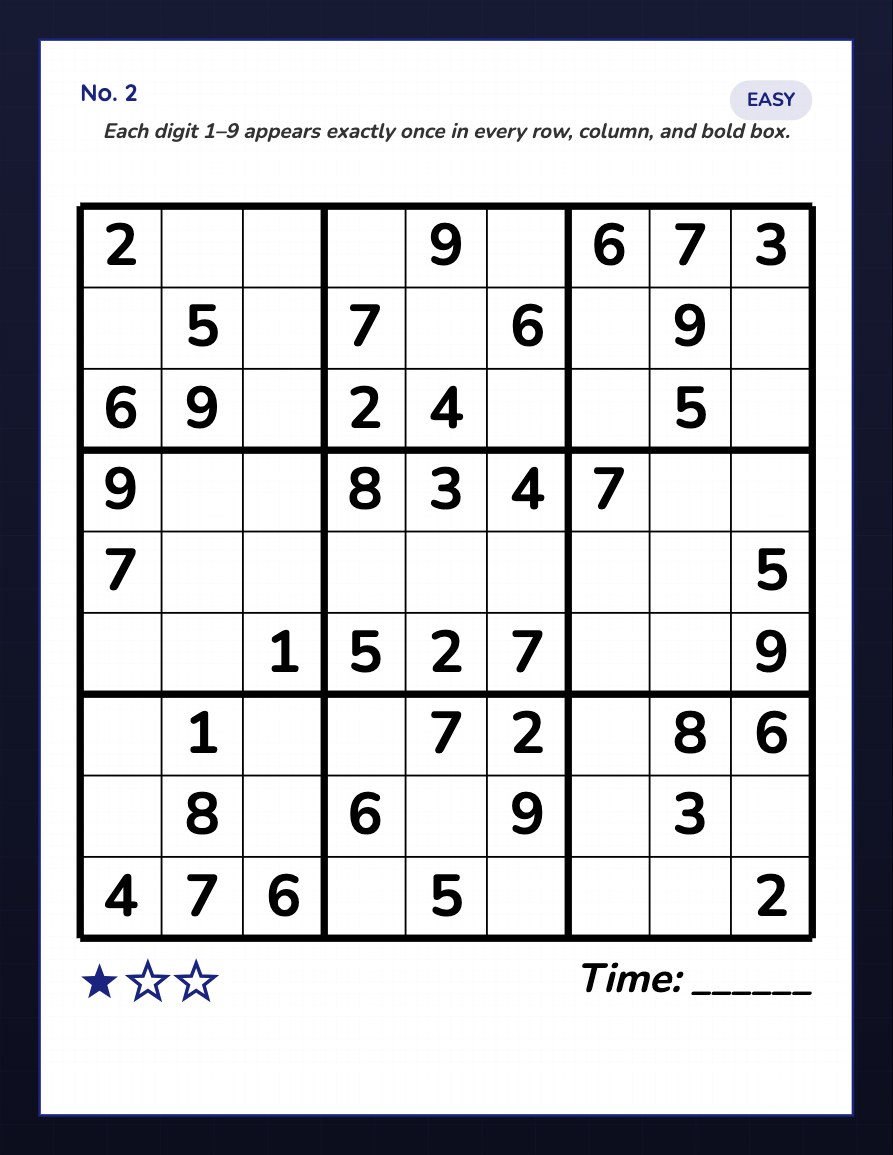 Real generated large print sudoku puzzle interior page with difficulty rating